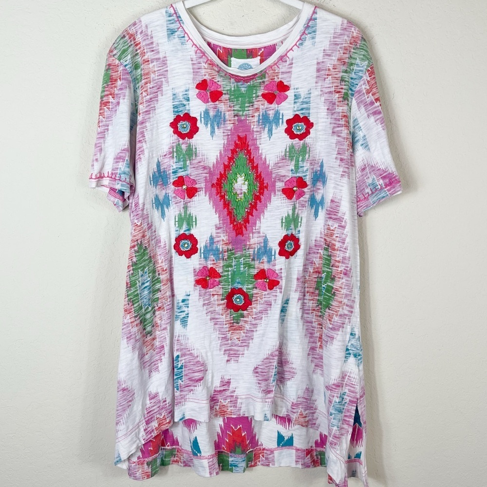 Double D Ranch Geometric Diamond Short Sleeve Tee Size Large